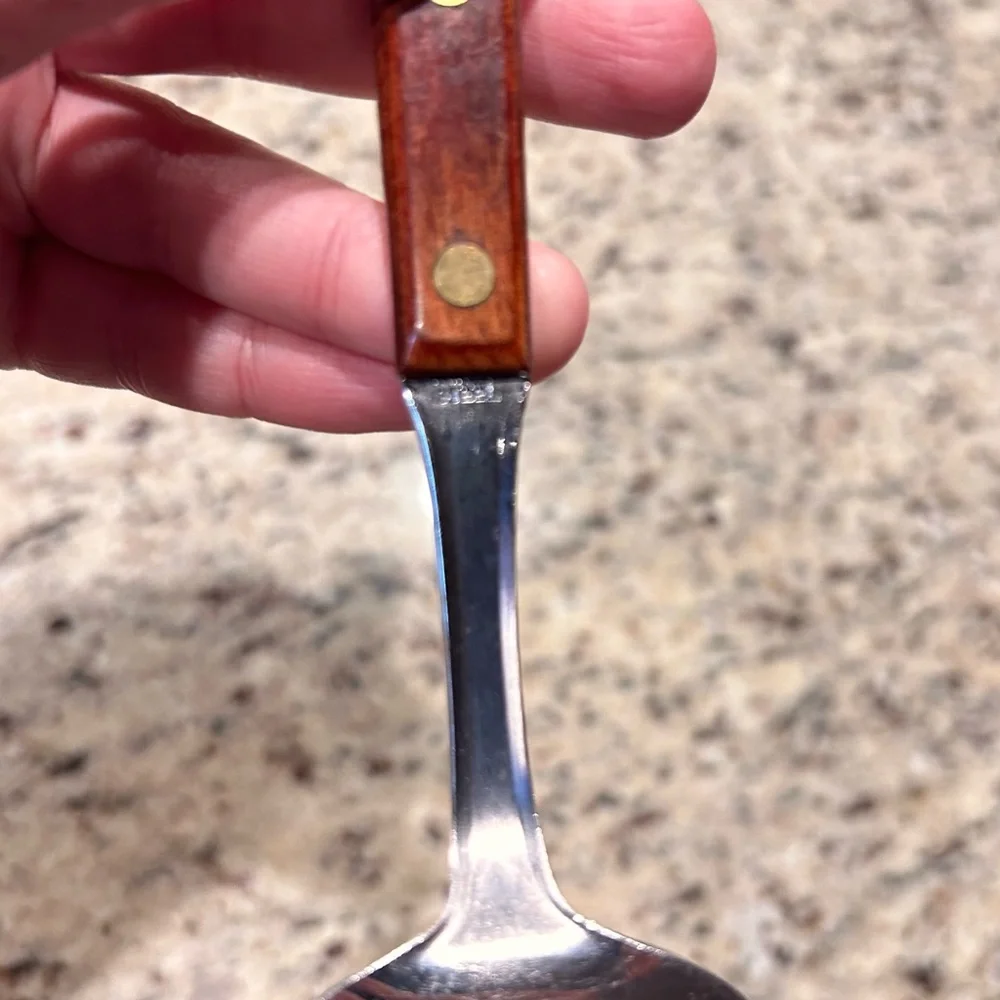 Vintage Slotted Wood Handled Stainless Steel‎ Cake/Pie Server